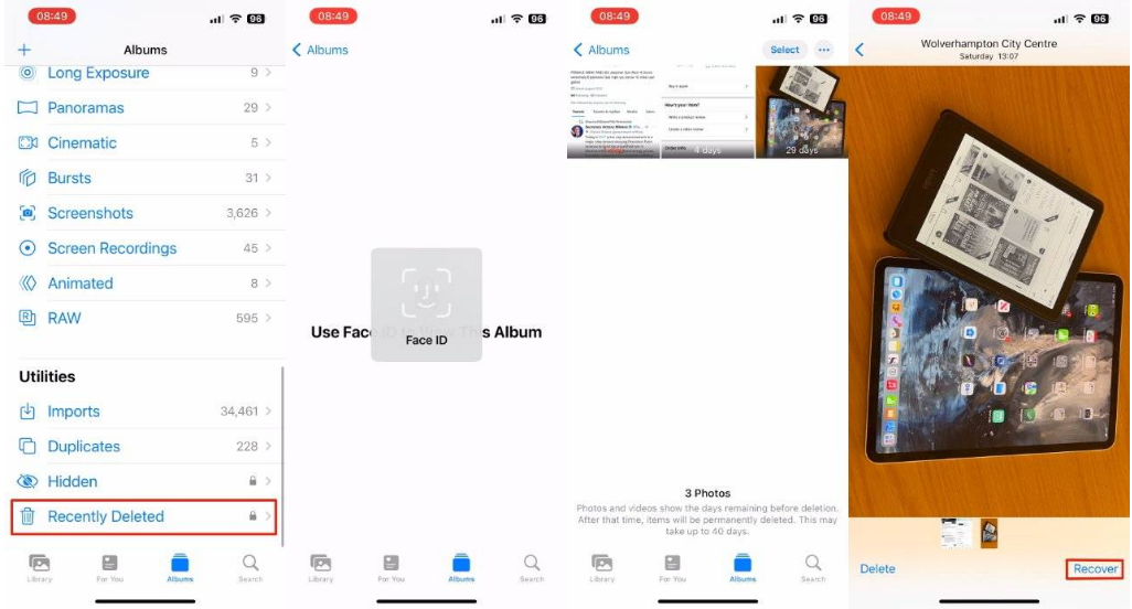 江城苹果14维修分享 iPhone14 上恢复已删除的照片 