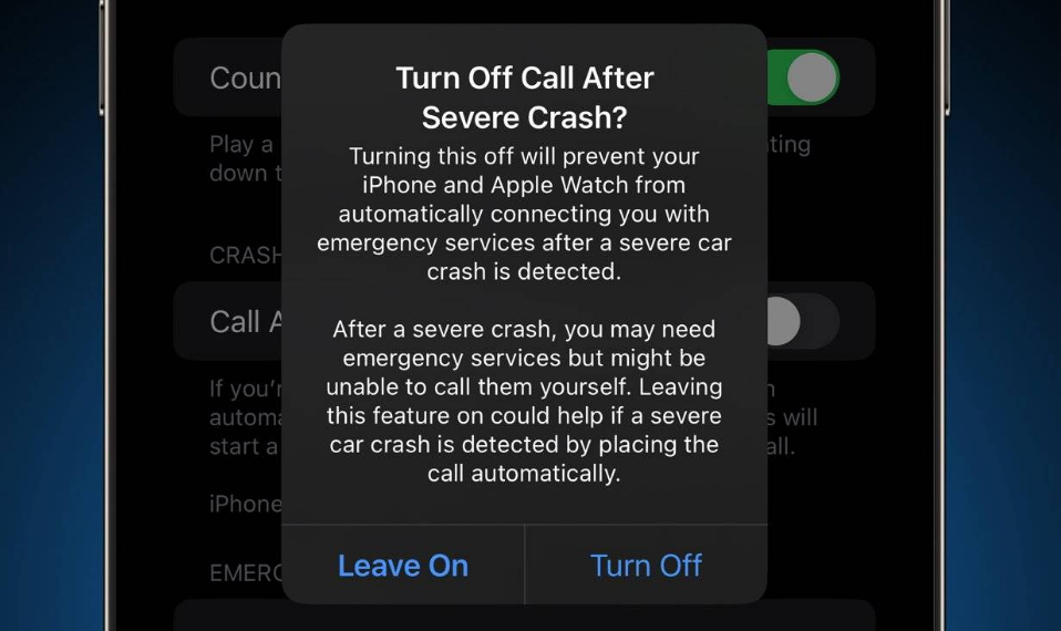 江城苹果14维修分享 iPhone 14 和 Apple Watch 上关闭崩溃检测 